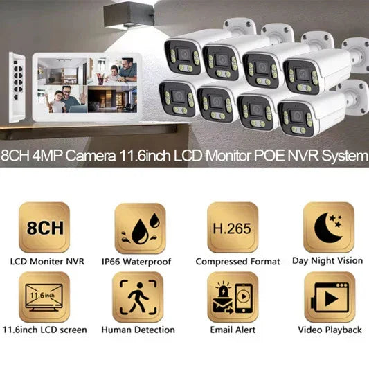 Komplet video nadzor sa monitorom – 4 PoE kamere 8MP
