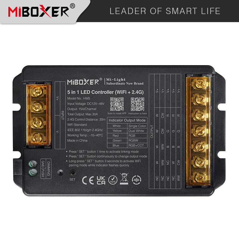 LED komplet RGBW COB traka 10 m + MiBoxer HW5 WiFi + napajanje 400W