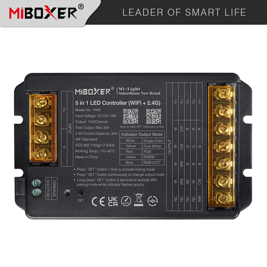 LED komplet RGBW COB traka 10 m + MiBoxer HW5 WiFi + napajanje 400W