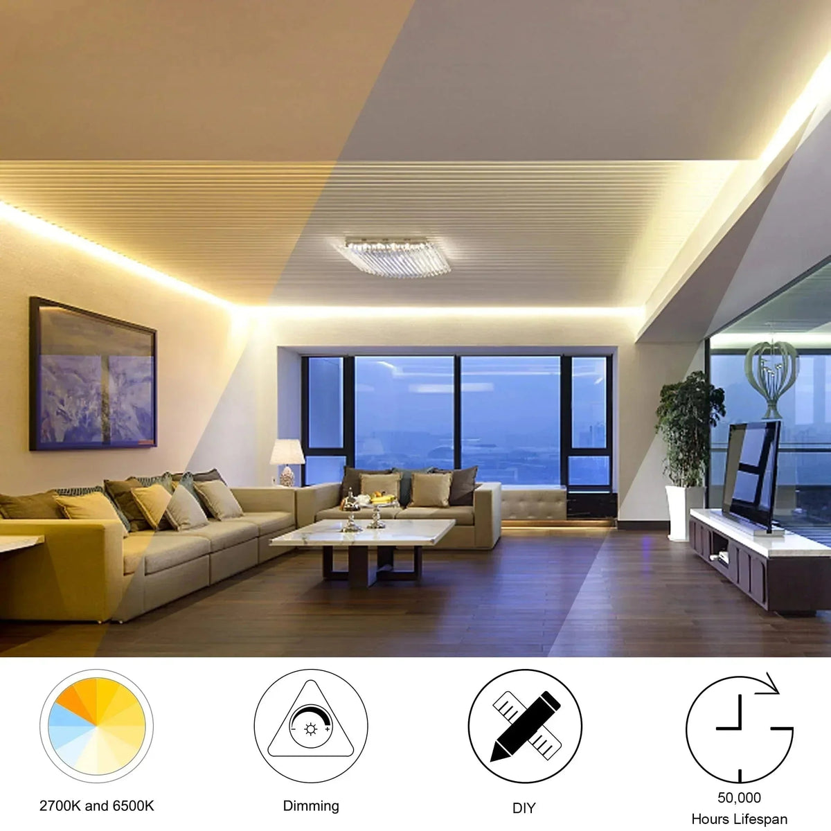 COB dvobojna LED traka 24V – Flow efekat 3000–6500K