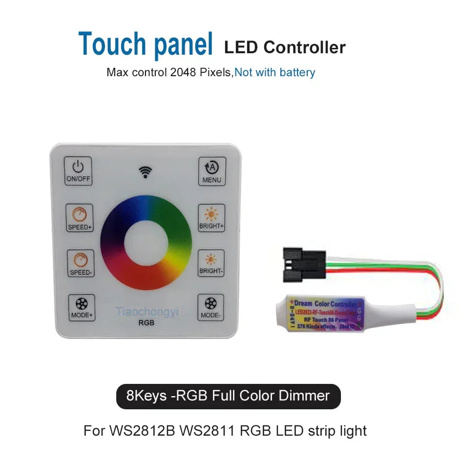 RGB LED kontroler WS2812B / WS2811 – RF daljinski na dodir za adresabilne trake