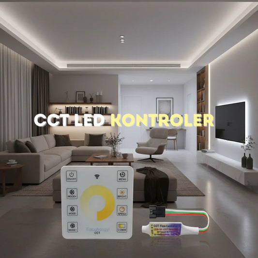CCT LED kontroler – RF daljinski na dodir za LED trake 5–24V sa efektom tekućeg svetla
